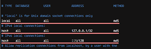 Configure PostgreSQL